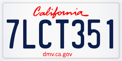 CA license plate 7LCT351