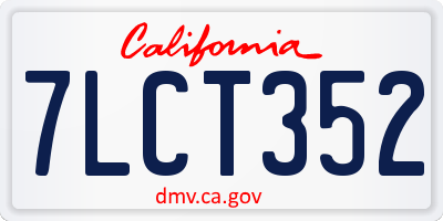CA license plate 7LCT352