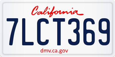 CA license plate 7LCT369