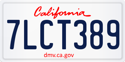 CA license plate 7LCT389
