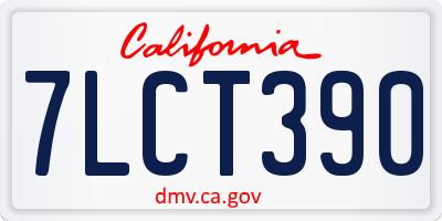 CA license plate 7LCT390
