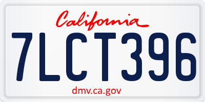 CA license plate 7LCT396