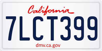 CA license plate 7LCT399