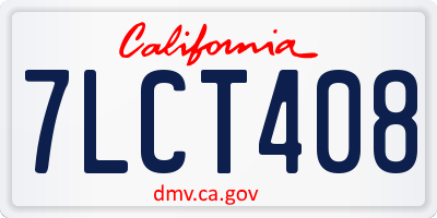 CA license plate 7LCT408