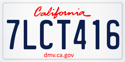 CA license plate 7LCT416