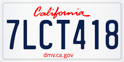 CA license plate 7LCT418