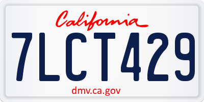 CA license plate 7LCT429