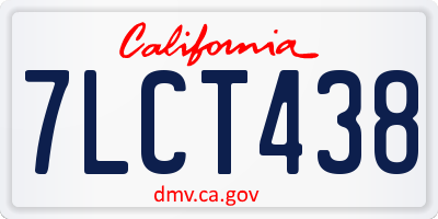 CA license plate 7LCT438