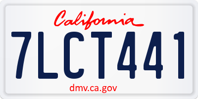 CA license plate 7LCT441