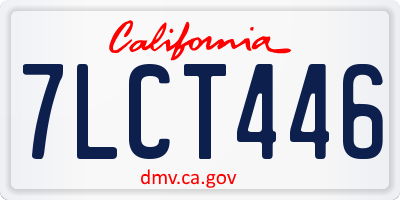CA license plate 7LCT446