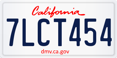 CA license plate 7LCT454
