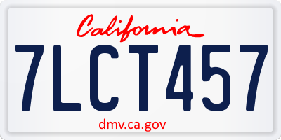 CA license plate 7LCT457