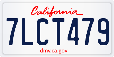 CA license plate 7LCT479