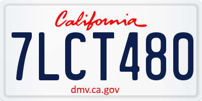 CA license plate 7LCT480