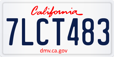 CA license plate 7LCT483