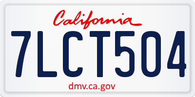 CA license plate 7LCT504