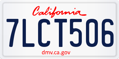 CA license plate 7LCT506