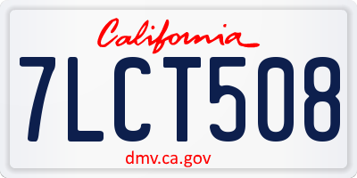 CA license plate 7LCT508