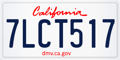 CA license plate 7LCT517