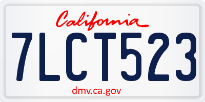 CA license plate 7LCT523