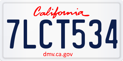 CA license plate 7LCT534