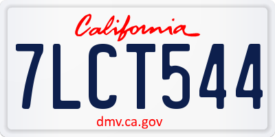 CA license plate 7LCT544