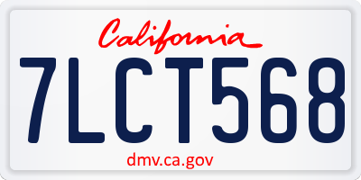 CA license plate 7LCT568