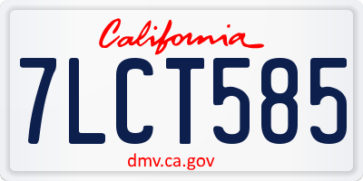 CA license plate 7LCT585