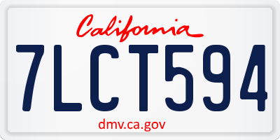 CA license plate 7LCT594