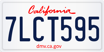 CA license plate 7LCT595