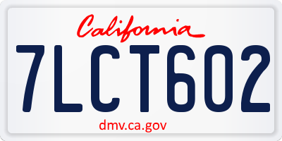 CA license plate 7LCT602