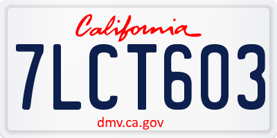 CA license plate 7LCT603