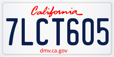 CA license plate 7LCT605
