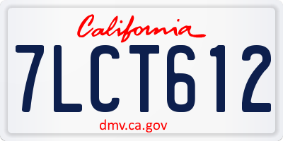 CA license plate 7LCT612