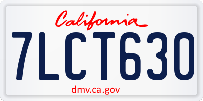 CA license plate 7LCT630