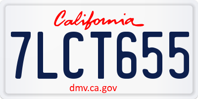 CA license plate 7LCT655