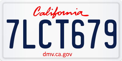 CA license plate 7LCT679