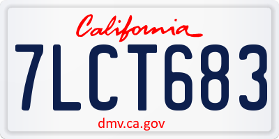 CA license plate 7LCT683