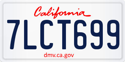 CA license plate 7LCT699
