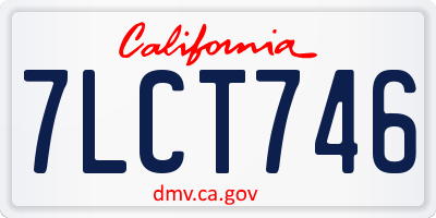 CA license plate 7LCT746