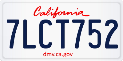 CA license plate 7LCT752
