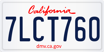 CA license plate 7LCT760