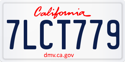 CA license plate 7LCT779