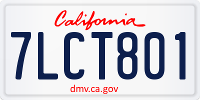 CA license plate 7LCT801