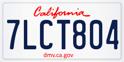 CA license plate 7LCT804