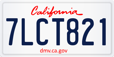 CA license plate 7LCT821
