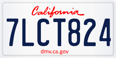 CA license plate 7LCT824