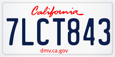 CA license plate 7LCT843