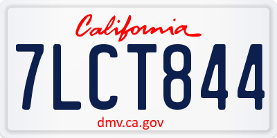 CA license plate 7LCT844