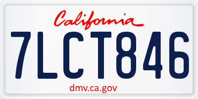 CA license plate 7LCT846
